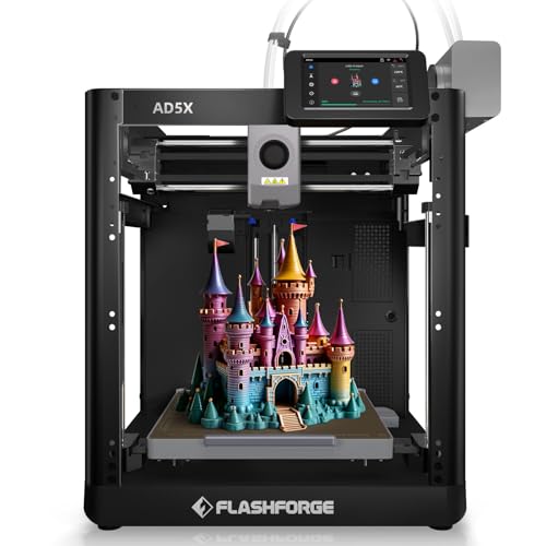 FLASHFORGE Adventurer 5M 3D Printer,600mm/s Max High-Speed FDM 3D Printers with Fully Auto Leveling, 280°C Direct Extruder with Quick Detachable Nozzle, Effective Cooling, Core XY Structure
