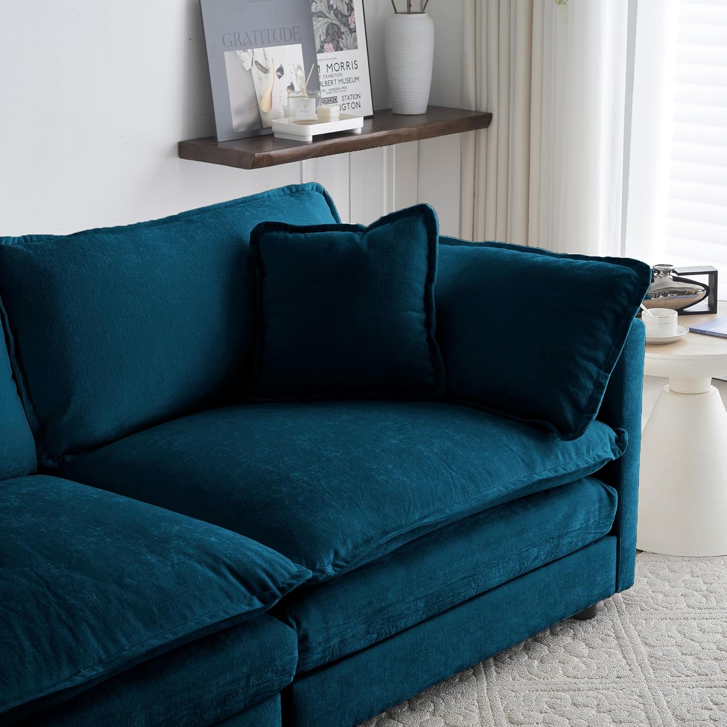 U Shaped Convertible Modular Sectional Sofa with Movable Ottomans, 5-Seater Deep Seat Cloud Couch, Comfy Chenille Upholstered Sleeper Sofa&Couches Bed for Living Room, Apartment, Studio