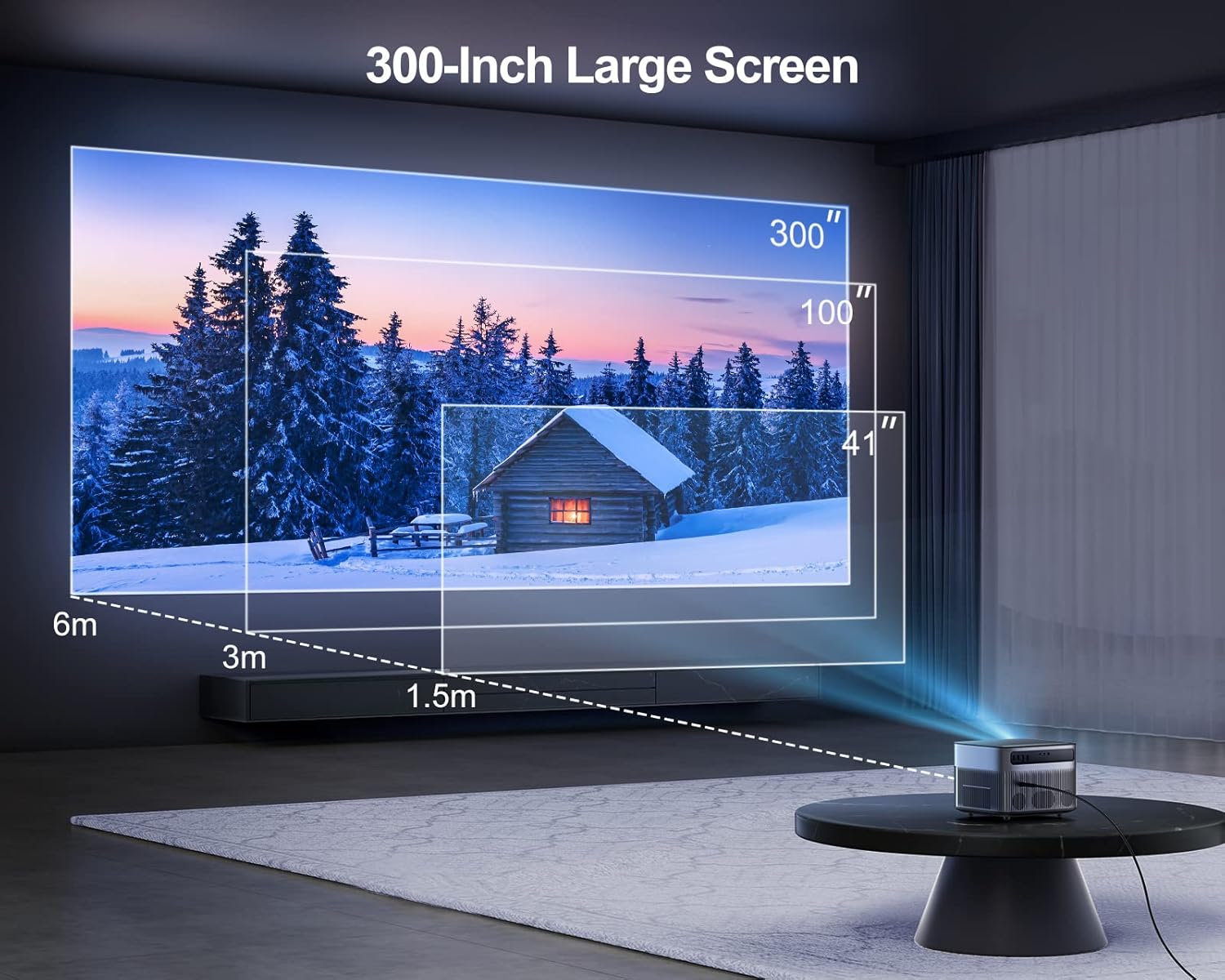 [Auto Focus/Keystone] 4K Projector with WiFi 6 and Bluetooth 5.2, FHD Native 1080P WiMiUS P64 Outdoor Movie Proyector, 50% Zoom, Home Projector Compatible with iOS/Android/HDMI/TV Stick