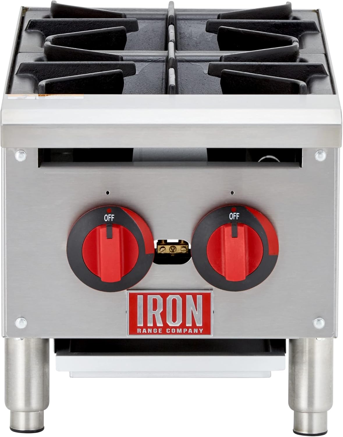 IRHP-12-2B 12" Two Burner Countertop Commercial Gas Hot Plate, Stainless Steel, 50,000 BTU, ETL Listed
