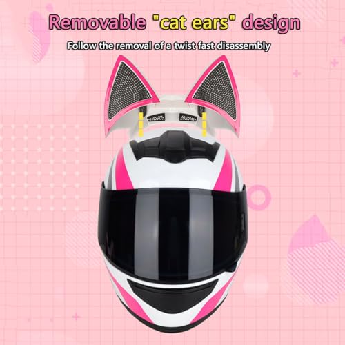 Built-in Bluetooth Motorcycle Helmet Cool Girl Full Face Flip Up Helmet Motocross Dirt Bike Helmet Adult Men Women DOT/ECE Certified FMVSS-218 Street MX BMX Racing MTB Enduro Helmet