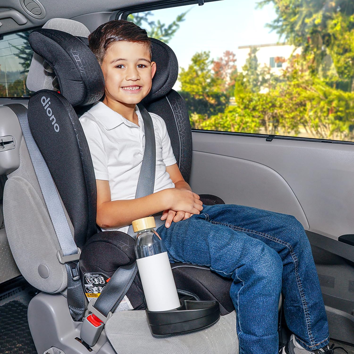 Diono Monterey 2XT Latch 2 in 1 Booster & Cambria 2 XL Dual Latch Connectors 2-in-1 Belt Positioning Booster Seat Bundle, Black