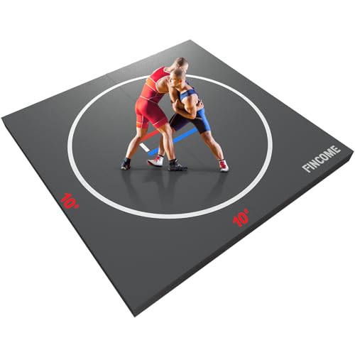 10' x 10' Wrestling Mat for Home Black Jiu Jitsu Wrestling Mats Durable Judo Mats for BJJ MMA Training Roll-Up Design Wrestling Mat for Grappling Martial Art Boxing Judo