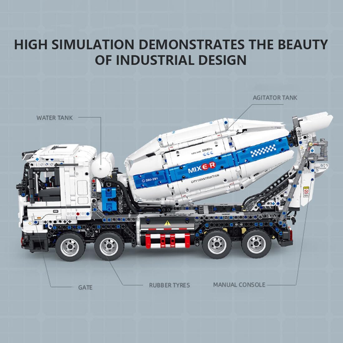 Technic Cement Tanker Truck Building Kit, Advanced Truck Building Blocks Set (Dynamic Version/2432PCS)