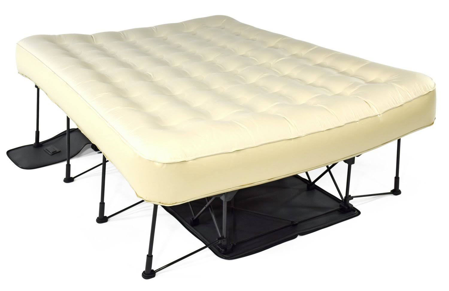 Ivation EZ-Bed (Queen) Air Mattress with Frame u0026 Rolling Case, Self Inflatable, Blow Up Bed Auto Shut-Off, Comfortable
