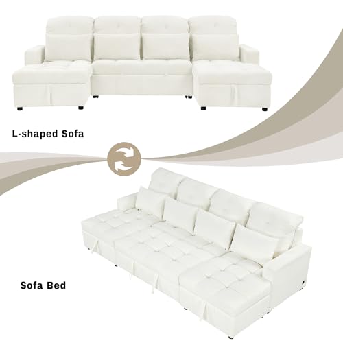 Oversized U-Shaped Sectional Sofa Couch Plush Corduroy Upholstered Modular Deep Seat Sofa&Couch Sectional W/Right Facing Chaise Lounge and 7 Toss Pillows for Home Apartment Living Room Furniture Sets