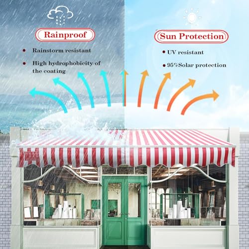 Replacement Canvas for Retractable Awning,Many Sizes Fabric Sun Shade Awning Cover,(fabric Only) for Awnings Deck Balcony Yard/Frameless(9.8x8.2ft)