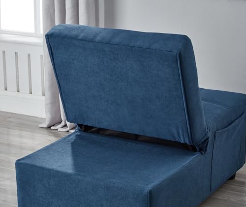 Sleeper Sofa Chair Bed, Convertible Sofa Chair 4-in-1, Adjustable Sleeper Chair Pullout Sofa Bed with Modern Linen Fabric for Living Room Apartment Small Space (Brown PU, 2 in 1)