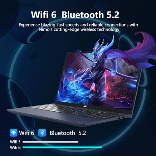 NIMO 15.6 IPS-FHD-Laptop, 16GB RAM 1TB SSD Intel Pentium Quad Core N100, Backlit Keyboard Fingerprint (Beat to i3-1115G4 Up to 3.4GHz) Computer for Student-Home WiFi 6 BT5.2 Win 11
