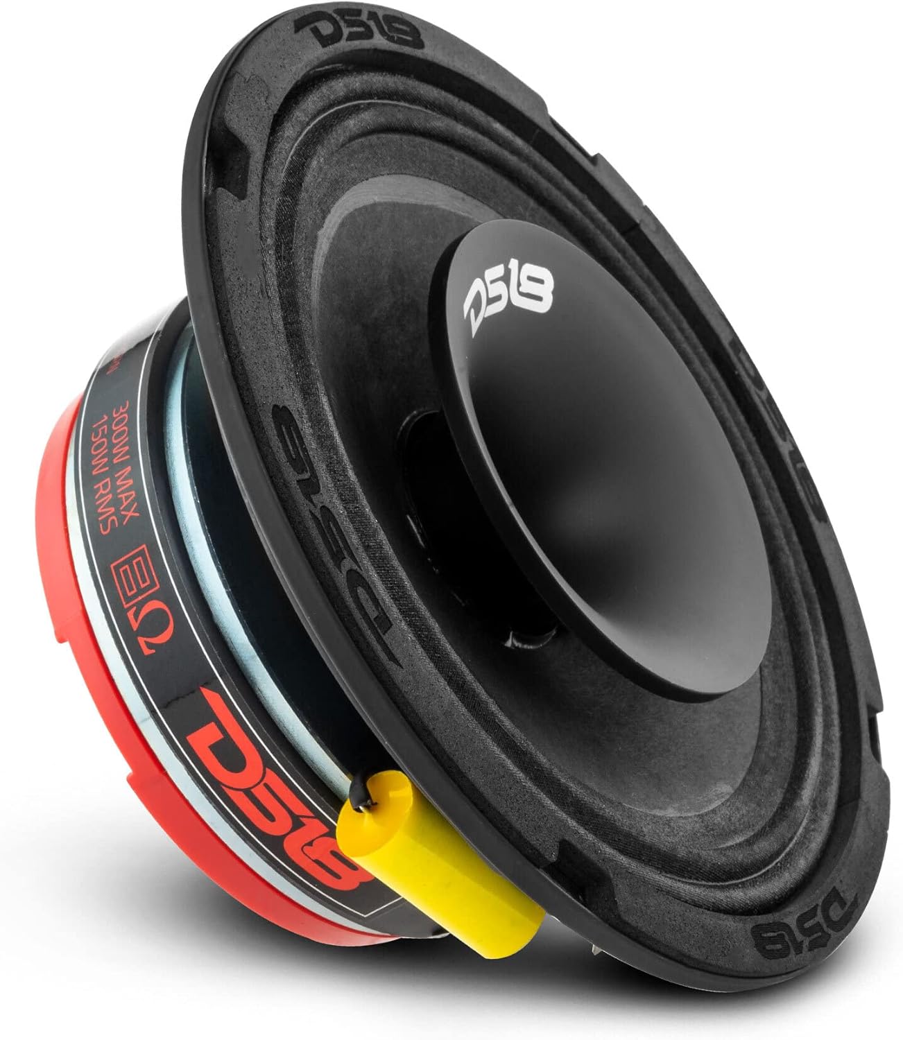 DS18 PRO-HY6MSL 6.5" Shallow Hybrid Mid-Range Car Audio Loudspeaker with Built-in Driver with Built-in Driver and Grill Included 300W Max 150W RMS 8 Ohms (1 Speaker) Pack of 2