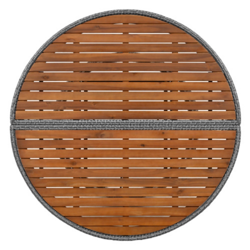 TOPMAX Patio 5-Piece Round Rattan Sectional Sofa Set All-Weather PE Wicker Sunbed Daybed with Round Liftable Table and Washable Cushions for Outdoor Backyard Poolside Beige + Rattan + Foam