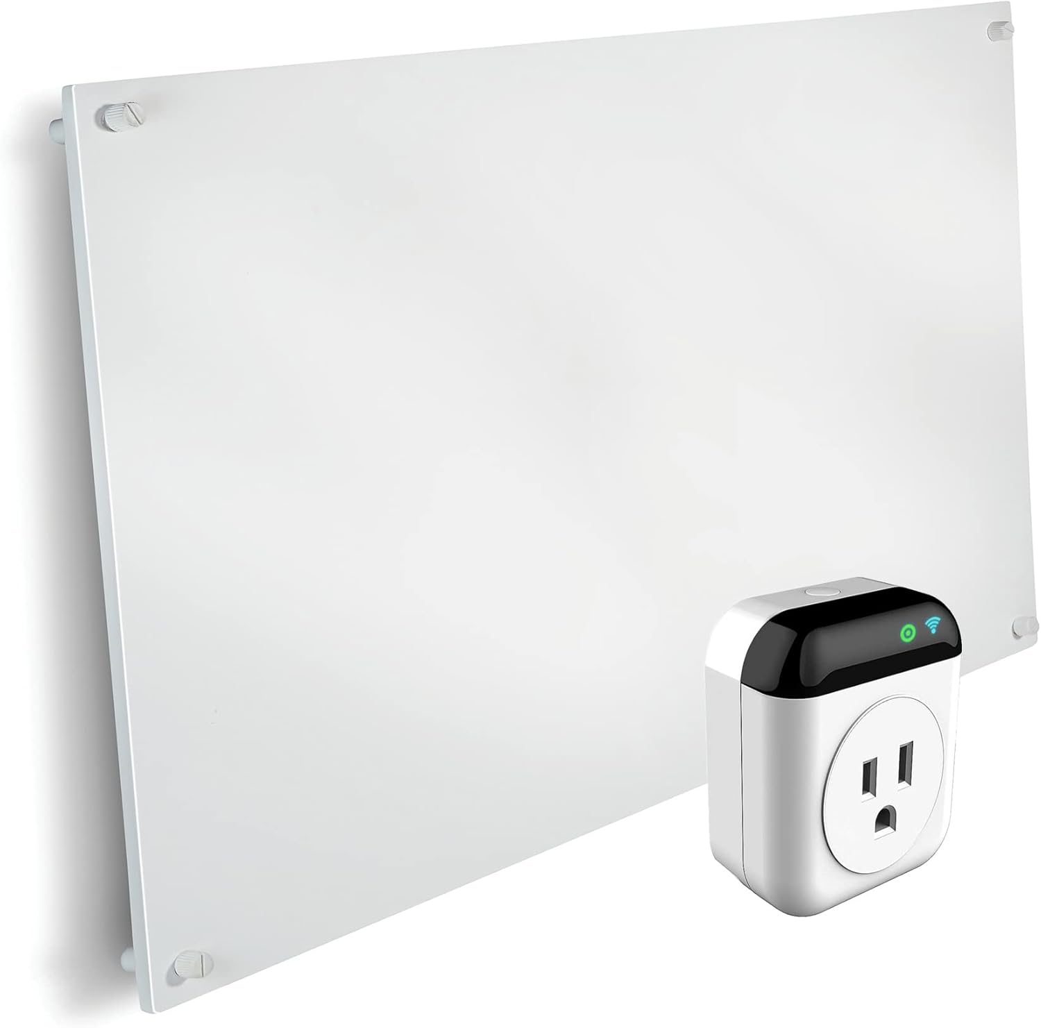 EconoHome Wall Mount Space Heater Panel - with Thermostat - 600 Watt Convection Heater - Ideal for 200 Sq Ft Room - 120V Electric Heater - Save Up to 50% of Heating Cost - with Overheat Protection