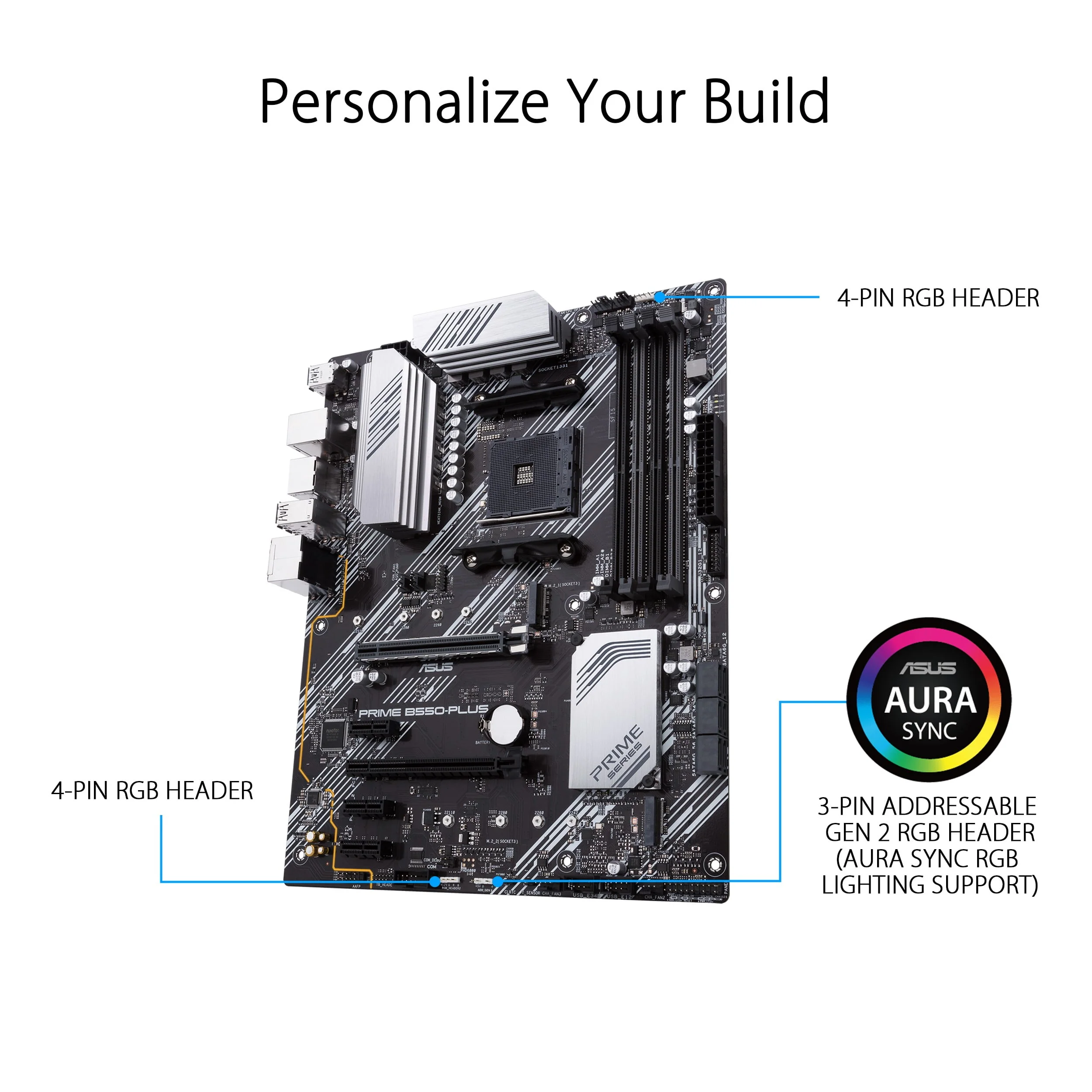 ASUS PRIME B550-PLUS AM4 AMD B550 SATA 6Gb/s USB 3.0 HDMI ATX AMD Motherboard