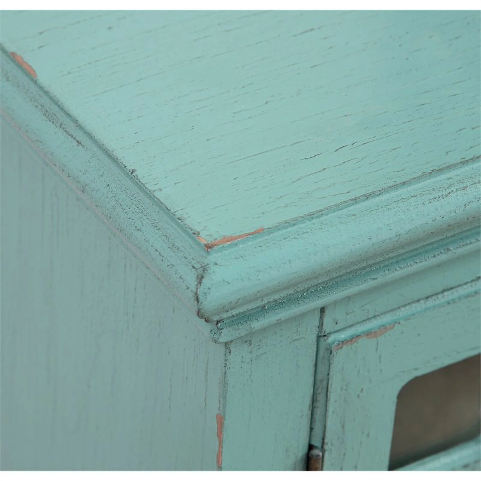 Treasure Trove Bayberry Blue Rub-through Four Door Credenza
