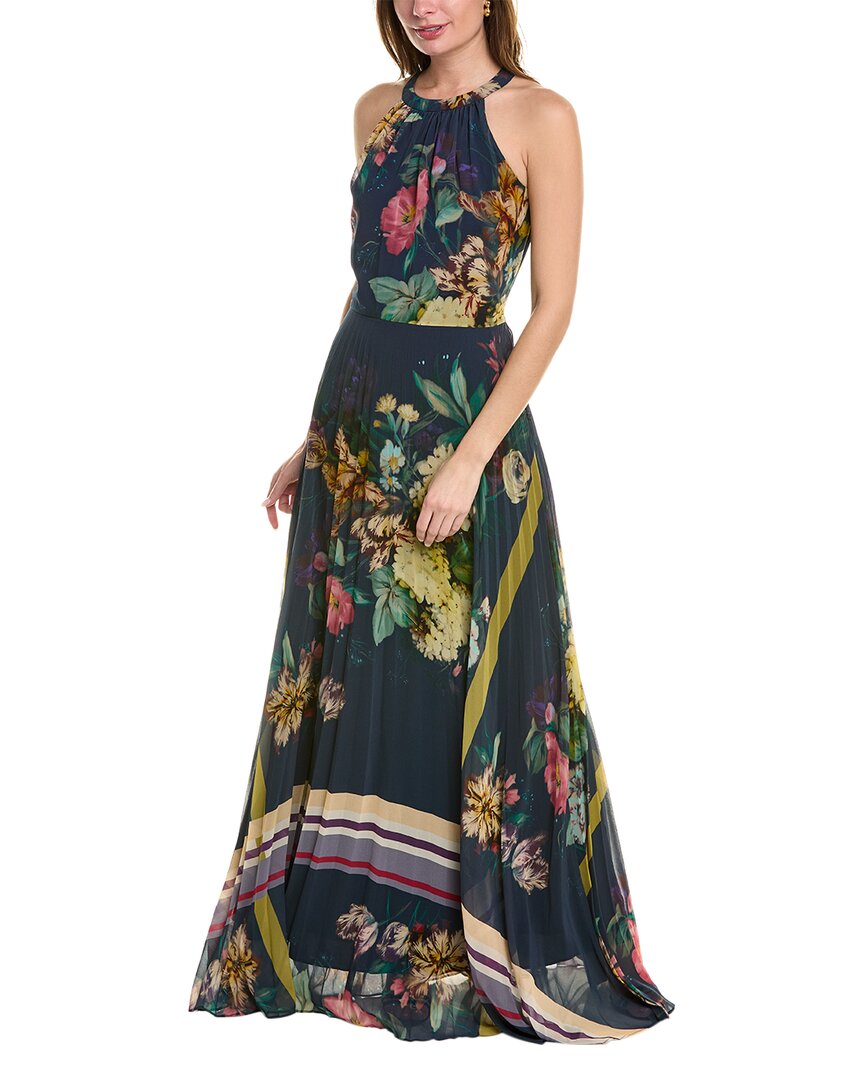Teri Jon by Rickie Freeman womens  Chiffon Gown, 18, Blue