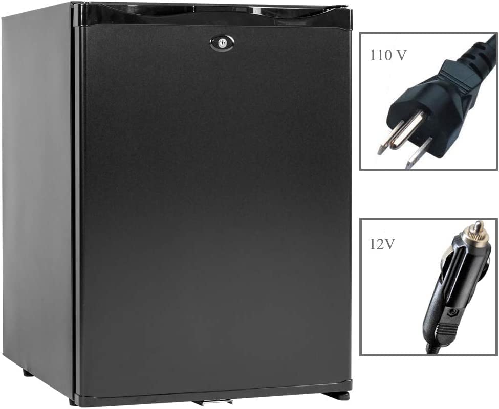 Smad 12 Volt Refrigerator Mini Fridge with Lock Compact Refrigerator for Bedroom Dorm Office No Noise