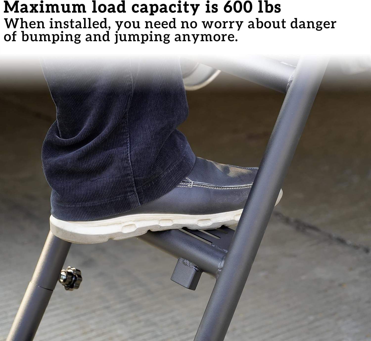 POKIAUTO Universal 42" Foldable Pickup Truck Tailgate Ladder, Heavy Duty Folding Tailgate Step Ladder with Lock Device Universal Fit for Pickup Truck (F150, RAM 1500 etc.) Accessories
