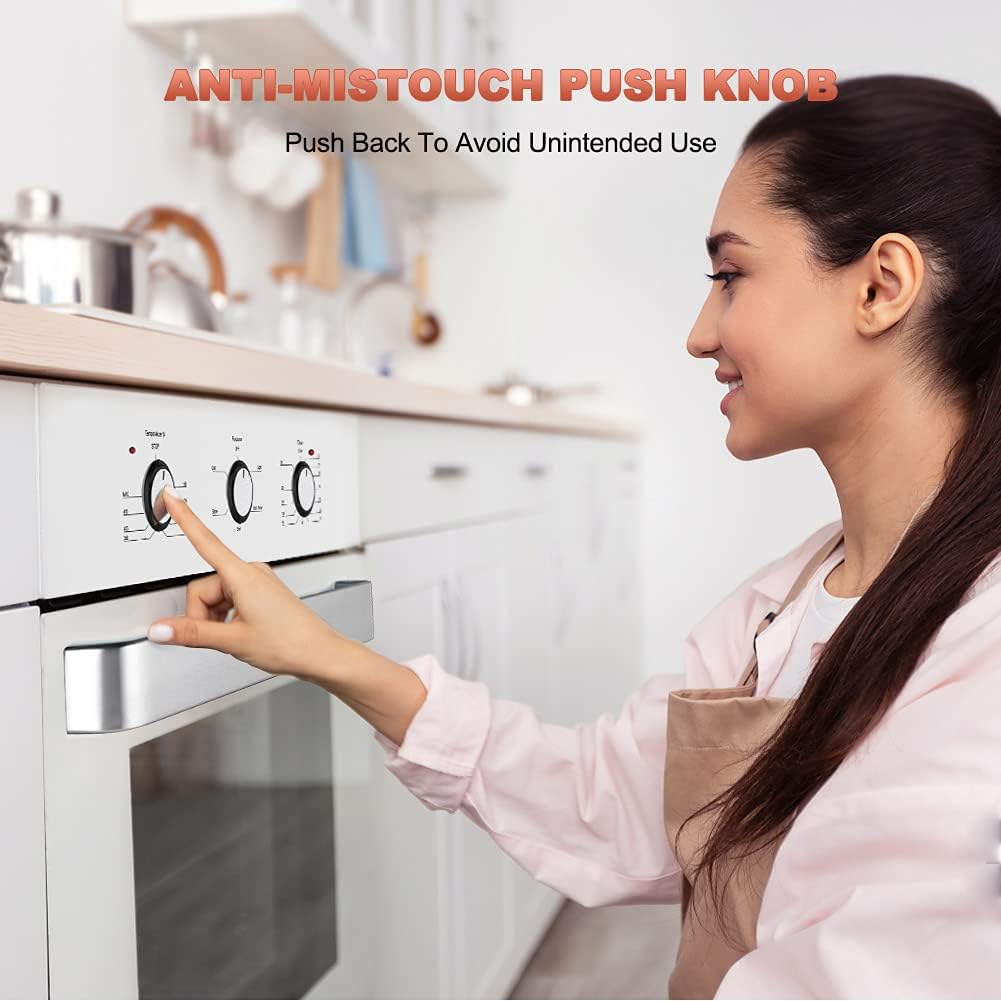 24 Single Wall Oven, thermomate 2.3 Cu.ft. Built-in Electric Wall Oven with 5 Cooking Functions, 2000W Electric Ovens with Stainless Steel Finish, Mechanical Knobs Control, ETL Certified