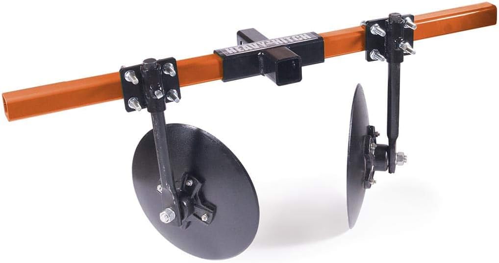 Heavy Hitch Multi-Purpose Disc Cultivator Garden Bedder Attachment with Discs Only Powdercoated in Orange | USA Made for Small Tractor Applications