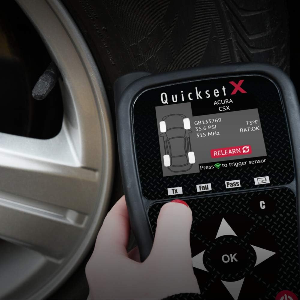 ATEQ Quickset X TPMS Activation and ECU Reset Tool Includes OBD Cable - Domestic, European and Import Vehicle Coverage up to 2020