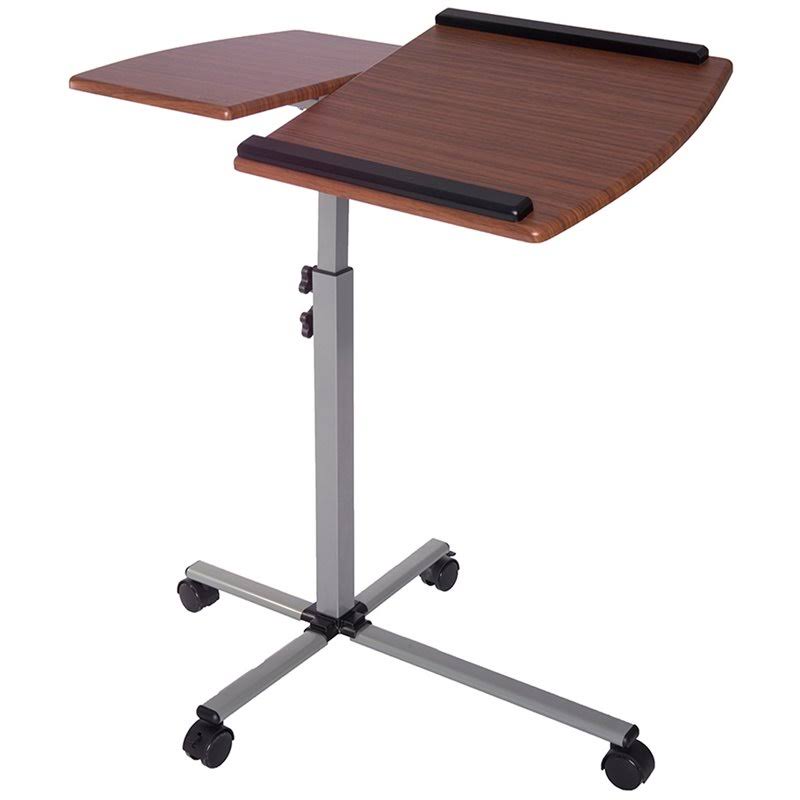 Techni Mobili Adjustable Laptop Cart Mahogany
