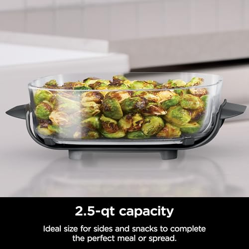 Ninja Crispi Air Fryer, Microwave, Freezer & Dishwasher Safe, Non Toxic Glass Portable Cooking System, 4 QT & 6 Cup Glass Containers with Storage Lids, Easy Meals, Air Fry, Bake, Green, FN101SG