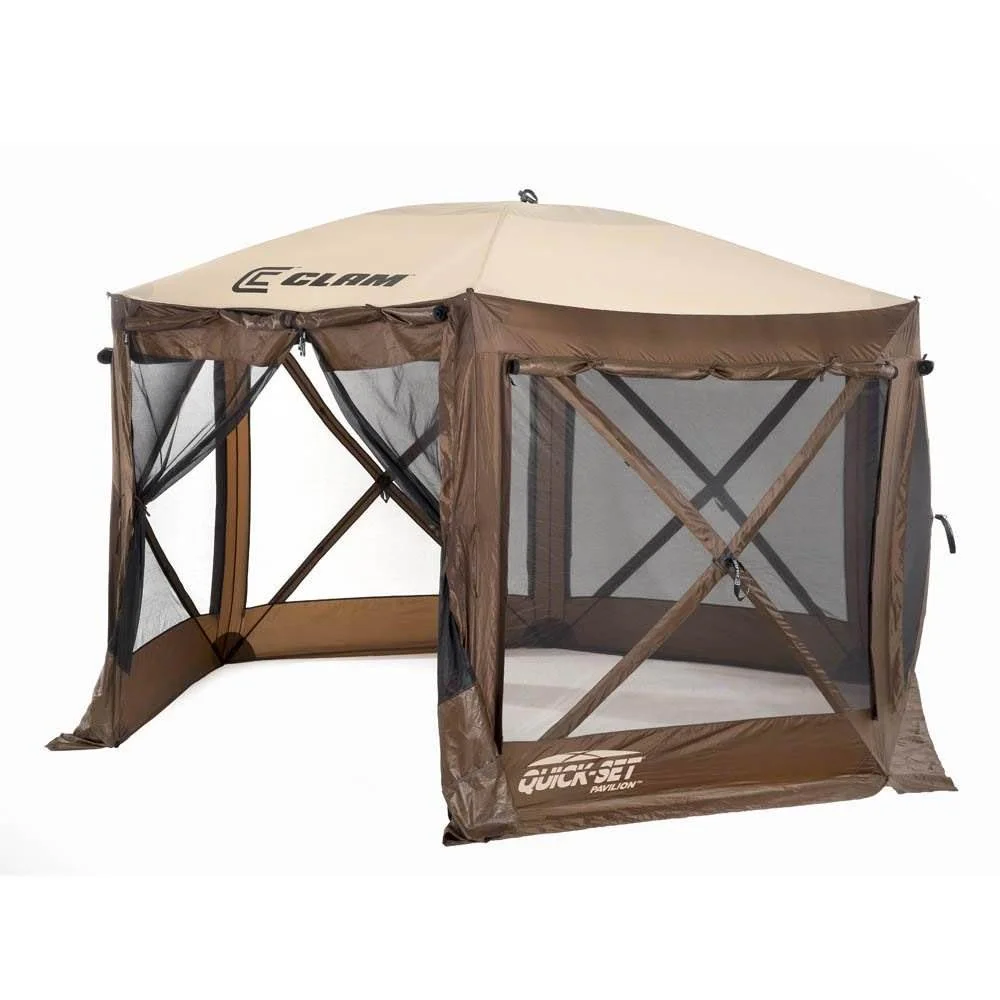 CLAM Quickset Pavilion 12.5' Portable Outdoor Gazebo Canopy Tent with Floor Tarp