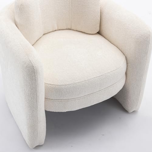 Accent Chair, Accent Chairs for Living Room with Backrest and Armrest, Upholstered Living Room Chairs in Velvet, Comfy Armchair Reading Chair for Bedroom, Small Space, Office, Reading Room, Orange