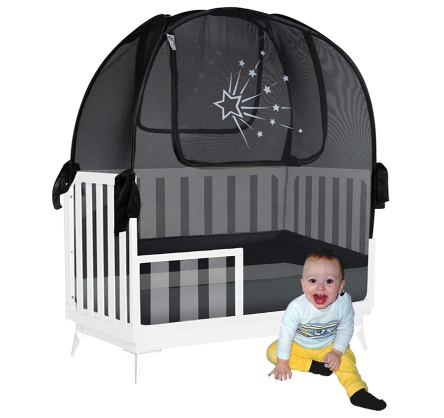Aussie Cot Net - Twin Pack 2 Popup Baby Crib Tents - Premium Net Cover Crib Tent to Keep Baby from Climbing Out - See Through Crib Netting - Nursery Mosquito Net