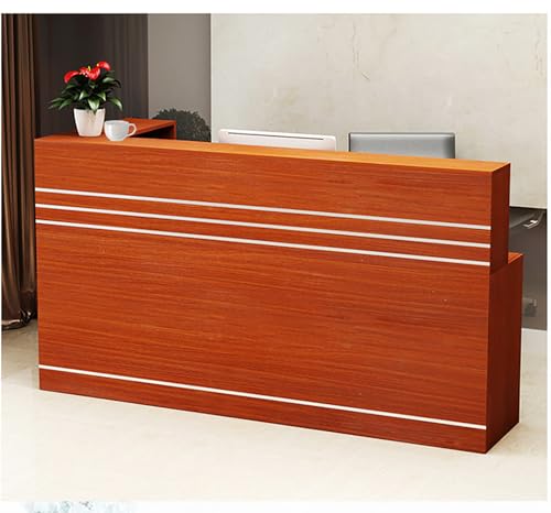 Reception desk with counter, front desk reception counter Retail counter with Display Shelf & Drawers for Office Hotels,Reception Room Office Boutique Lobby，Checkout Office (Wood right,39.4in)