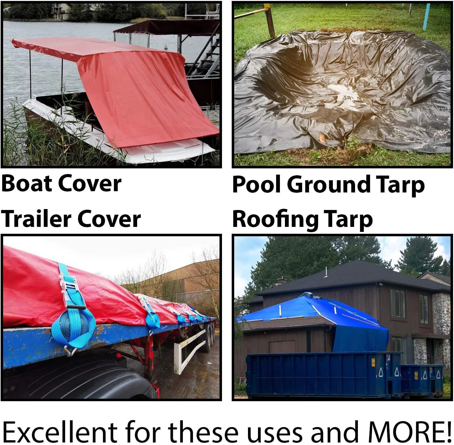 Heavy Duty Tarp, 100% Waterproof 12Mil Thick PVC Vinyl Tent Tarp For Camping, Multi-Purpose Thick ive Cover, Weather Proof, Heavy Duty, UV Resistant, 20 Feet X 30 Feet, White
