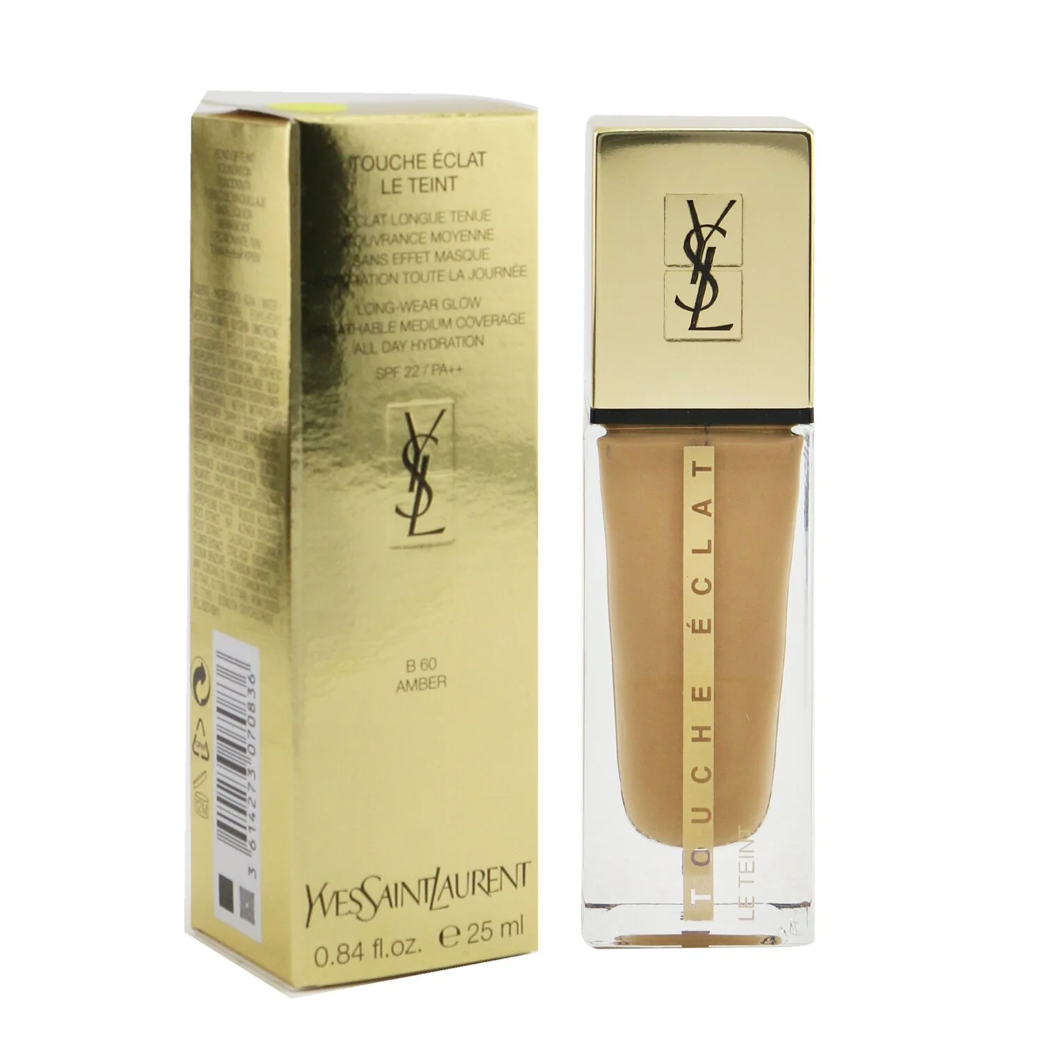 Yves Saint Laurent Touche Eclat Le Teint Long Wear Glow Foundation SPF22 - # B50 Honey  25ml/0.84oz