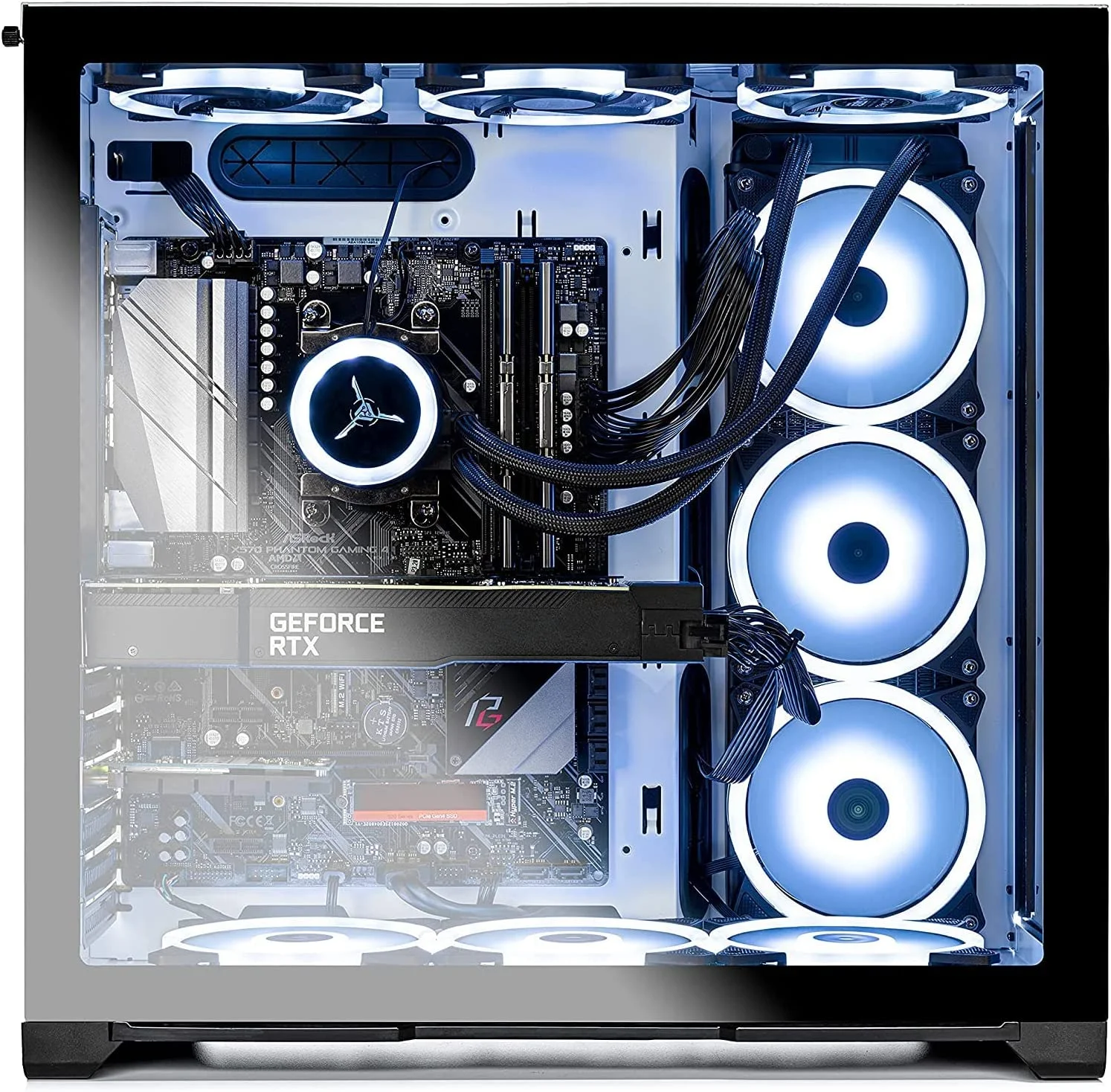 Skytech Prism II Gaming Computer PC Desktop - AMD Ryzen 7 5800X 8-Core 3.8GHz, RTX 3080 Ti 12G GDDR6X, 1TB NVMe Gen4 SSD, 16GB DDR4 3200, RGB Fans, 360mm AIO, AC WiFi, Windows 10 Home 64-bit, White