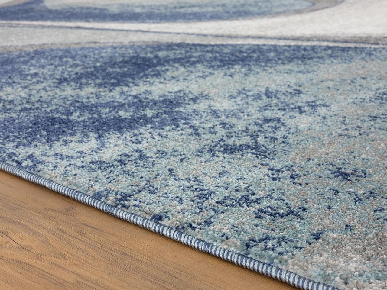 LUXE WEAVERS Spiral Abstract Blue 8x10 Area Rug