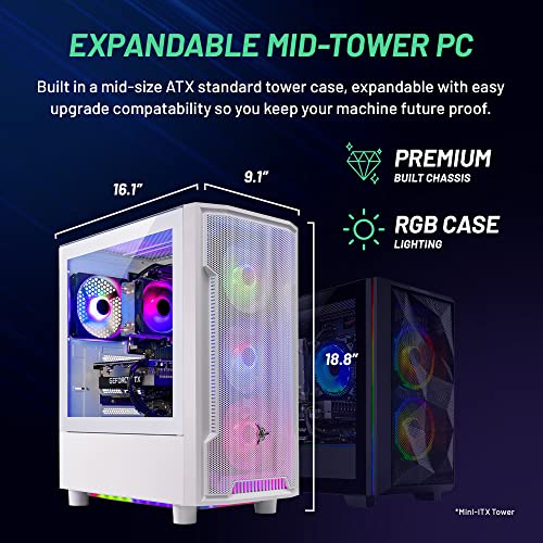 Skytech Shadow Gaming PC, Intel i5 4.3GHz Turbo Boost, NVIDIA RTX 3060 12GB GDDR6, 1TB NVME, 16GB DDR4 RAM 3200, 600W GOLD PSU, Wi-Fi, Win 11 Home
