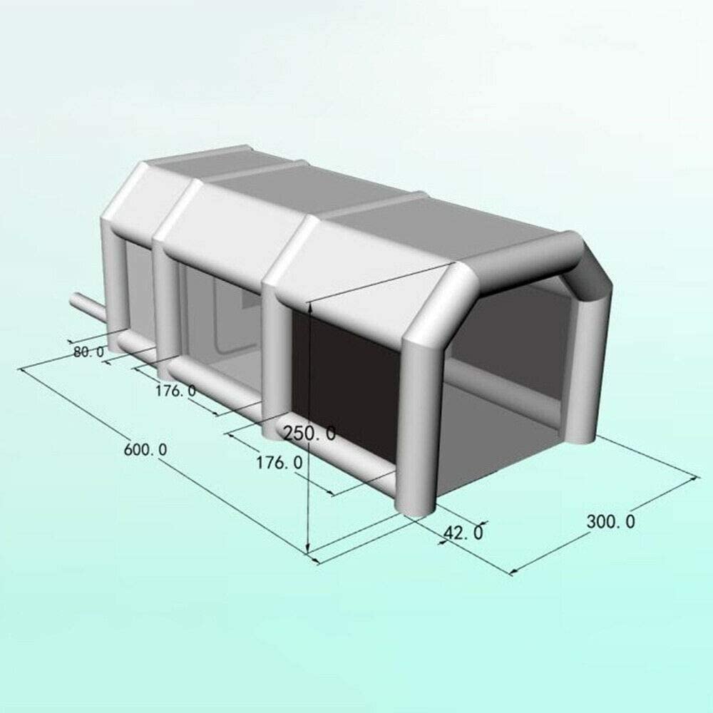 DENSET 20x10x8 ft. Paint Booth Portable Spray Paint Car Tent with 2 Filter System Inflatable
