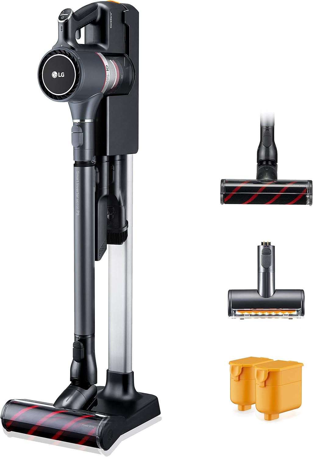 LG CordZero Cordless Stick Vacuum Cleaner, Hard Floor, Carpet, Car, Pet Hair, Powerful Suction, Extra Battery, Up to 80 Min, Lightweight, Handheld, A905RM
