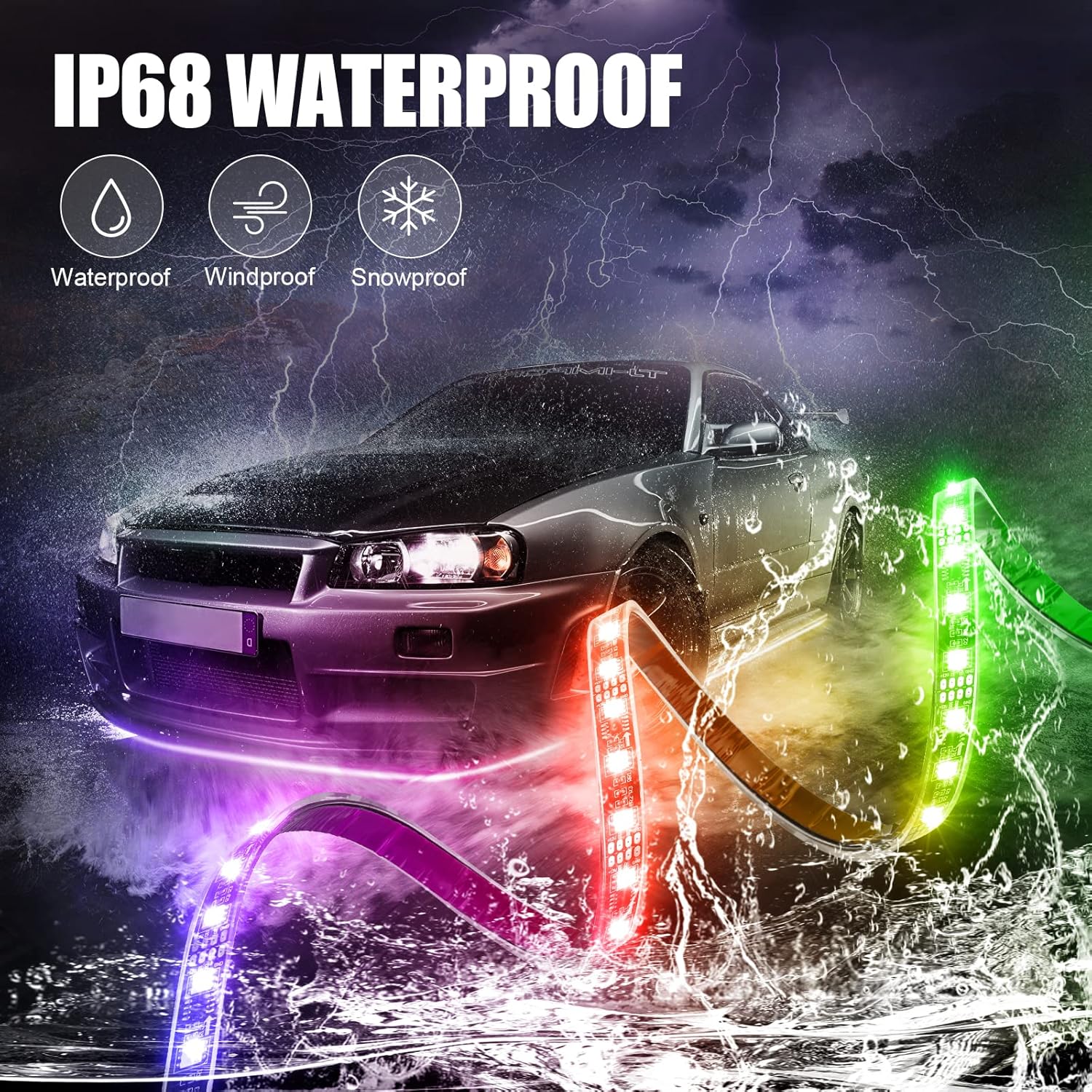 Car Underglow Lights Exterior, LED Underbody Light Kit, 6 PCS Car Underglow Lights Music Sync DIY Mode, Glow Light Kits for Car SUV Ttruck