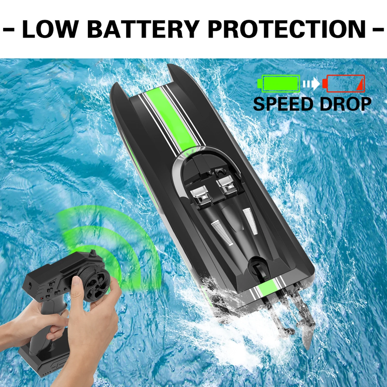 Gecheer Remote Control Boat 30km/h High Speed 2.4GHz Remote Control Ship Gift for Adults Boys Low Battery