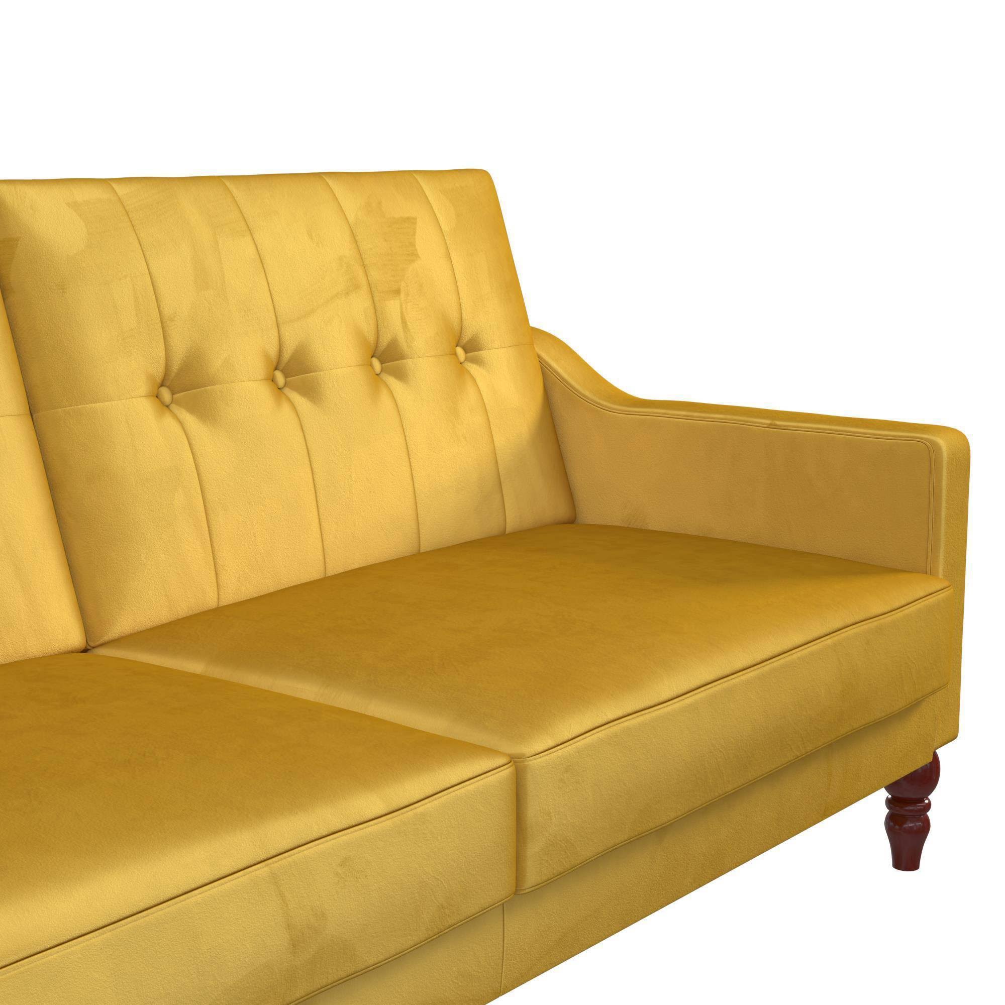 Novogratz Beatrice Coil Futon Convertible Sofa Bed u0026 Couch - Mustard