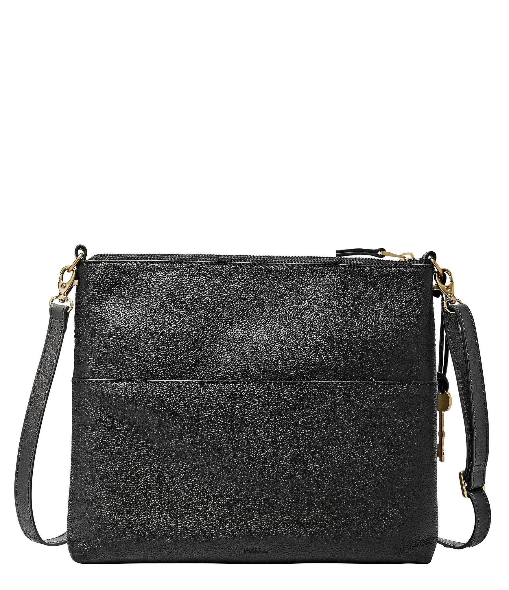 Fossil Fiona Large Crossbody Bag - Black/Gold