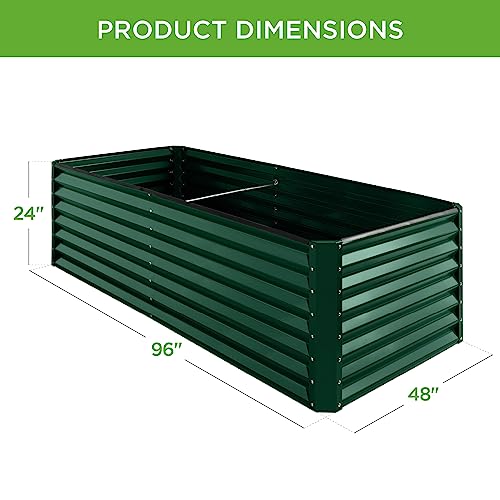 Best Choice Products 8x4x2ft Outdoor Metal Raised Garden Bed, Deep Root Planter Box for Vegetables, Flowers, Herbs, and Succulents w/ 478 Gallon Capacity - Gray