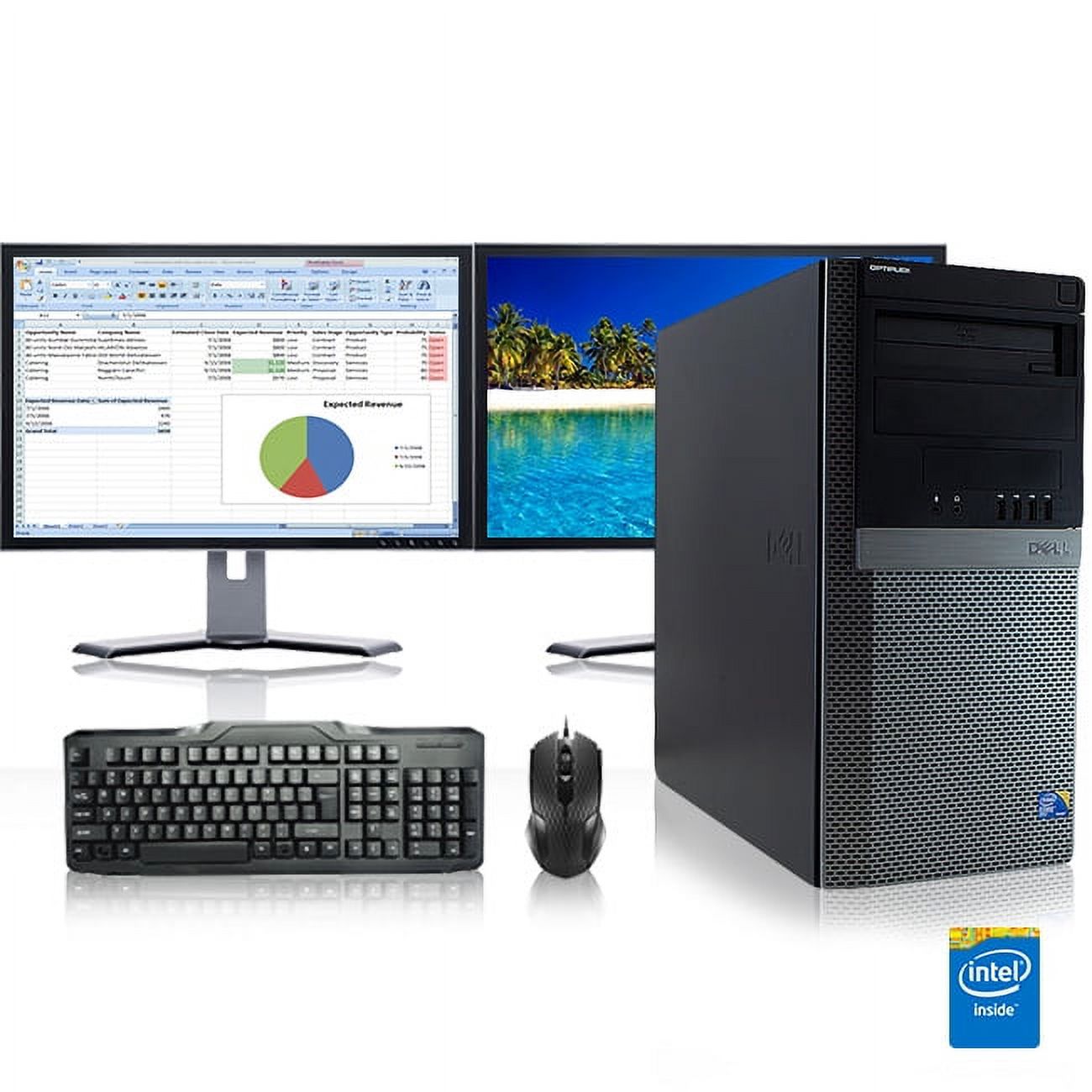 Restored DellOptiplex Minitower Computer 3.0 GHz Core 2 Duo Tower PC, 8GB, 500GB HDD, Windows 10 Home x64, 17" Dual Monitor , Radeon 128MB DDR2, USB Mouse & Keyboard (Refurbished)