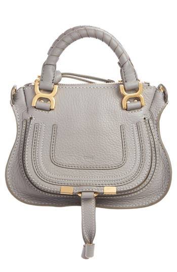 Chloé Mini Marcie Leather Crossbody Bag in Cashmere Grey at Nordstrom