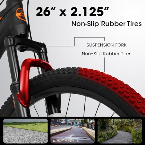 A26322 26-inch Mountain Bike Adult Aluminum Frame Shock Absorbing Front Fork Bike 21-Speed disc Brake Mountain Bike