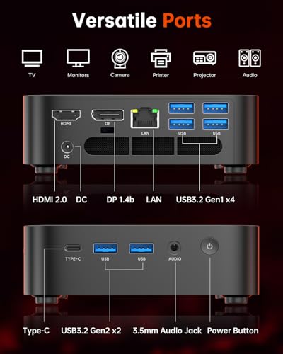 ACEMAGICIAN Kron Mini K1 Mini PC, Ryzen 7 5700U, 32GB DDR4 1TB NVMe SSD Mini Computers, Small Light Gaming PC 4K@60Hz Triple Display, Mini Desktop WiFi6 | Bluetooth 5.2 | Dual Channel | Auto Power On
