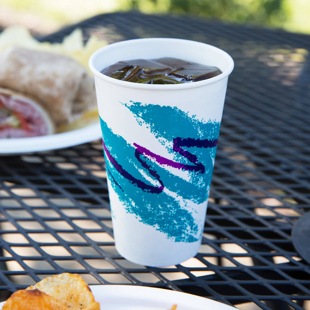 Dart Solo Paper Cup, Jazz Print, 12 oz