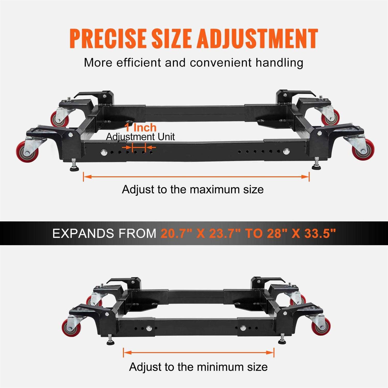 VEVOR Mobile Base 1500 lbs Capacity Adjustable from 20.7 x 23.7 to 28 x 33.5 - Shop Hardware Tools Online Store