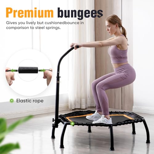 Zupapa Silent Mini Fitness Trampoline– Indoor Rebounder for Adults – Best Urban Cardio Jump Fitness Workout Trainer – Max Limit 330 lbs