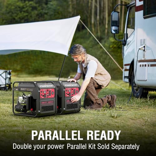 PowerSmart 4400-Watt Portable Generator with Inverter Technology, RV Ready 30A Outlet, Gas Powered, EPA Compliant, Lightweight & Quiet for Home Use, Camping Outdoor